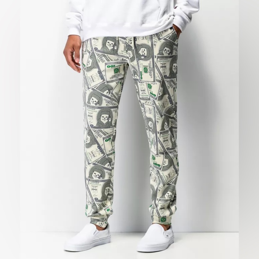RIPNDIP Money Bag Green Sweatpants